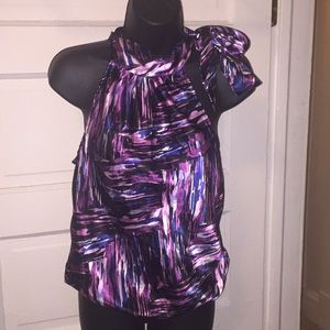 🍭 sexy purple silk top ties at the neck🦄